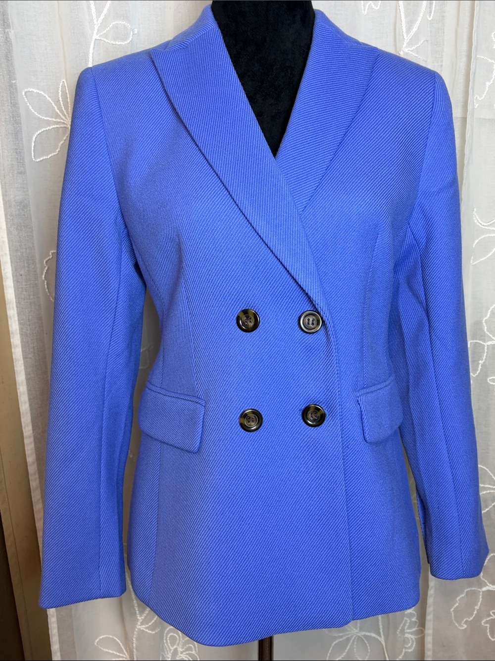 Ann Taylor Double-Breasted Periwinkle Blazer 6P